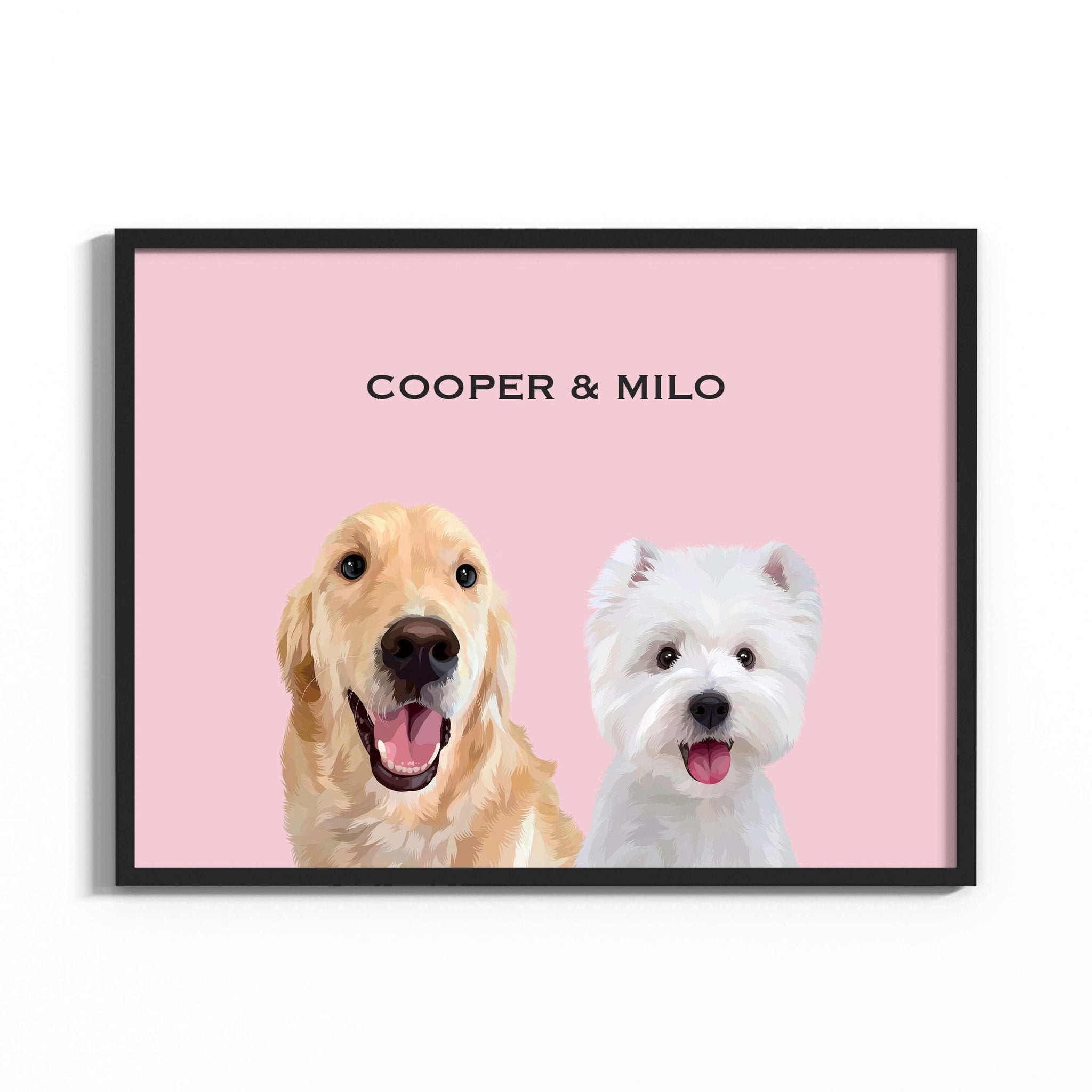 Custom Pet Portrait for Two Pets - MusaMonster