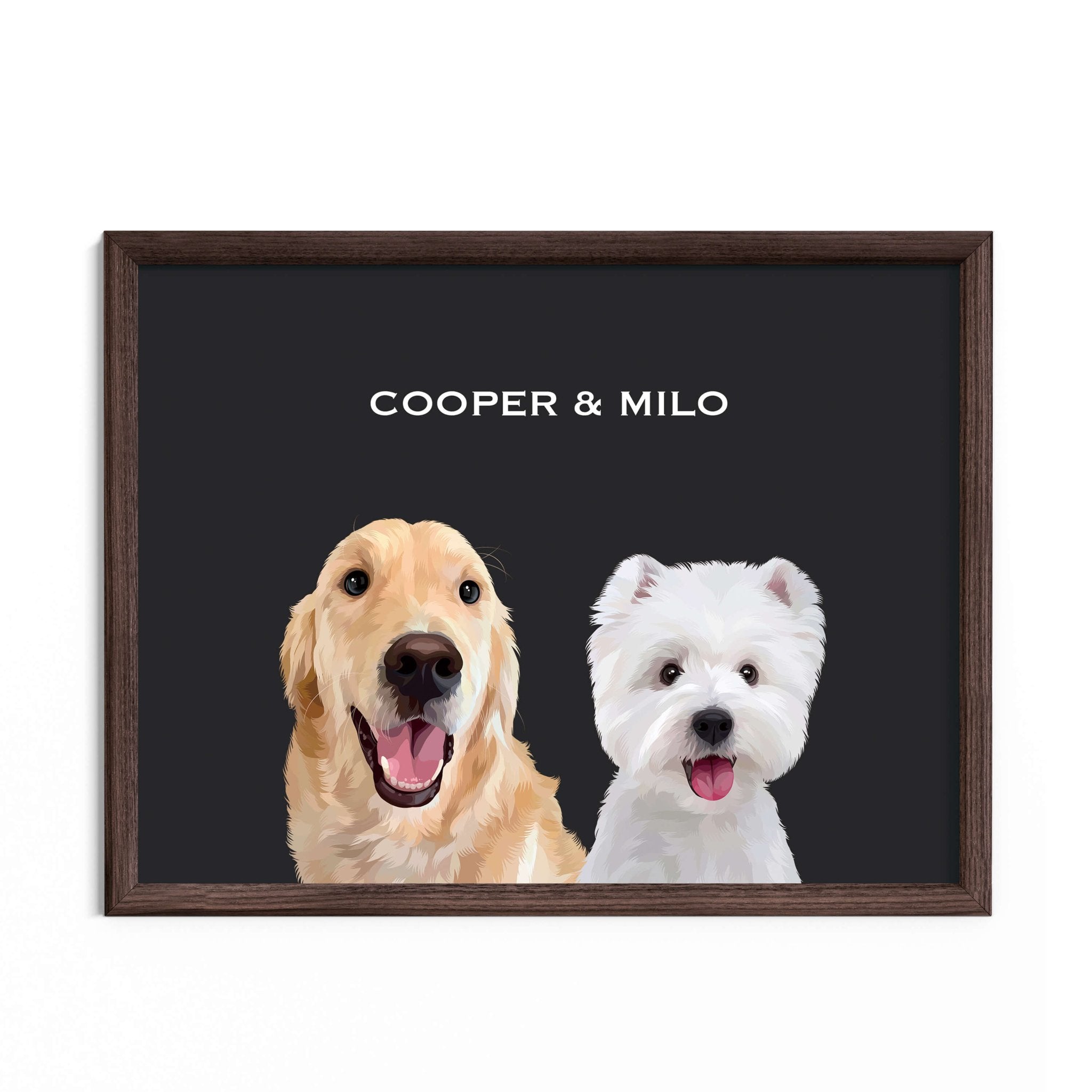 Custom Pet Portrait for Two Pets - MusaMonster