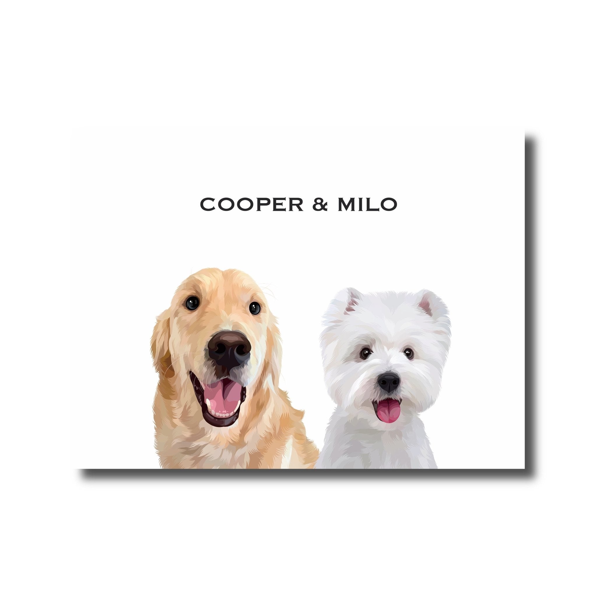 Custom Pet Portrait for Two Pets - MusaMonster