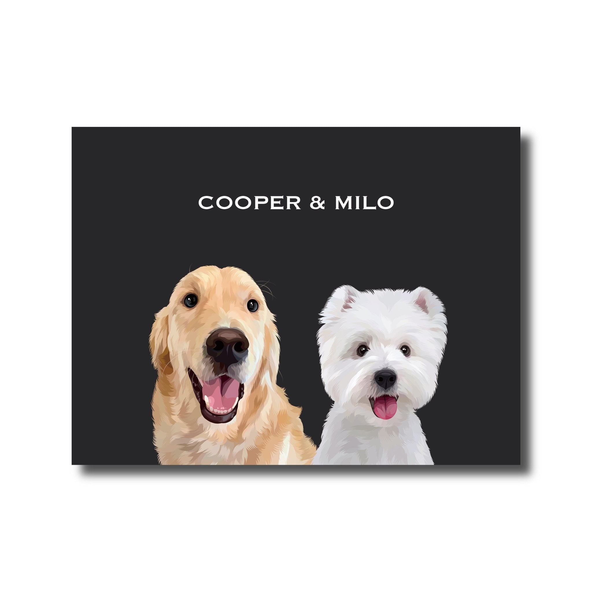 Custom Pet Portrait for Two Pets - MusaMonster