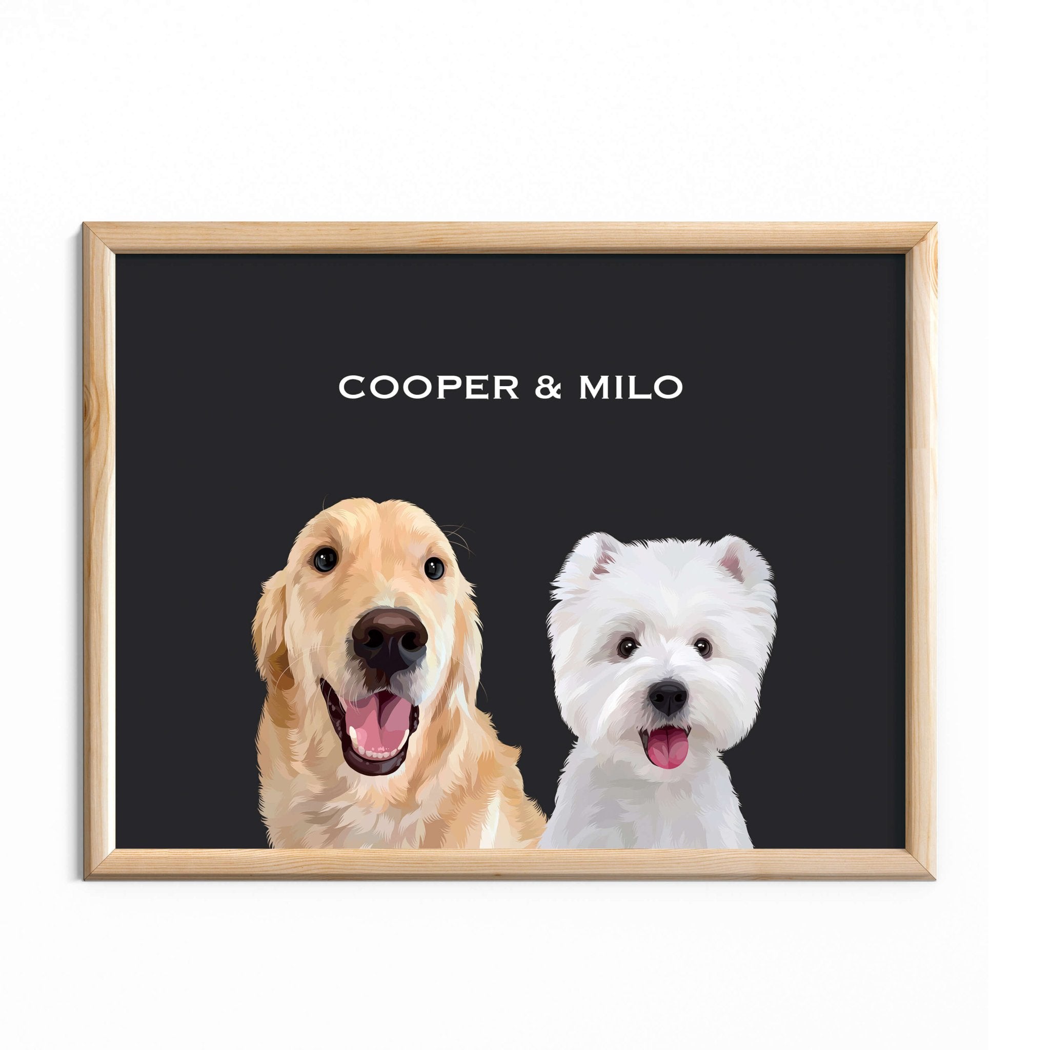 Custom Pet Portrait for Two Pets - MusaMonster