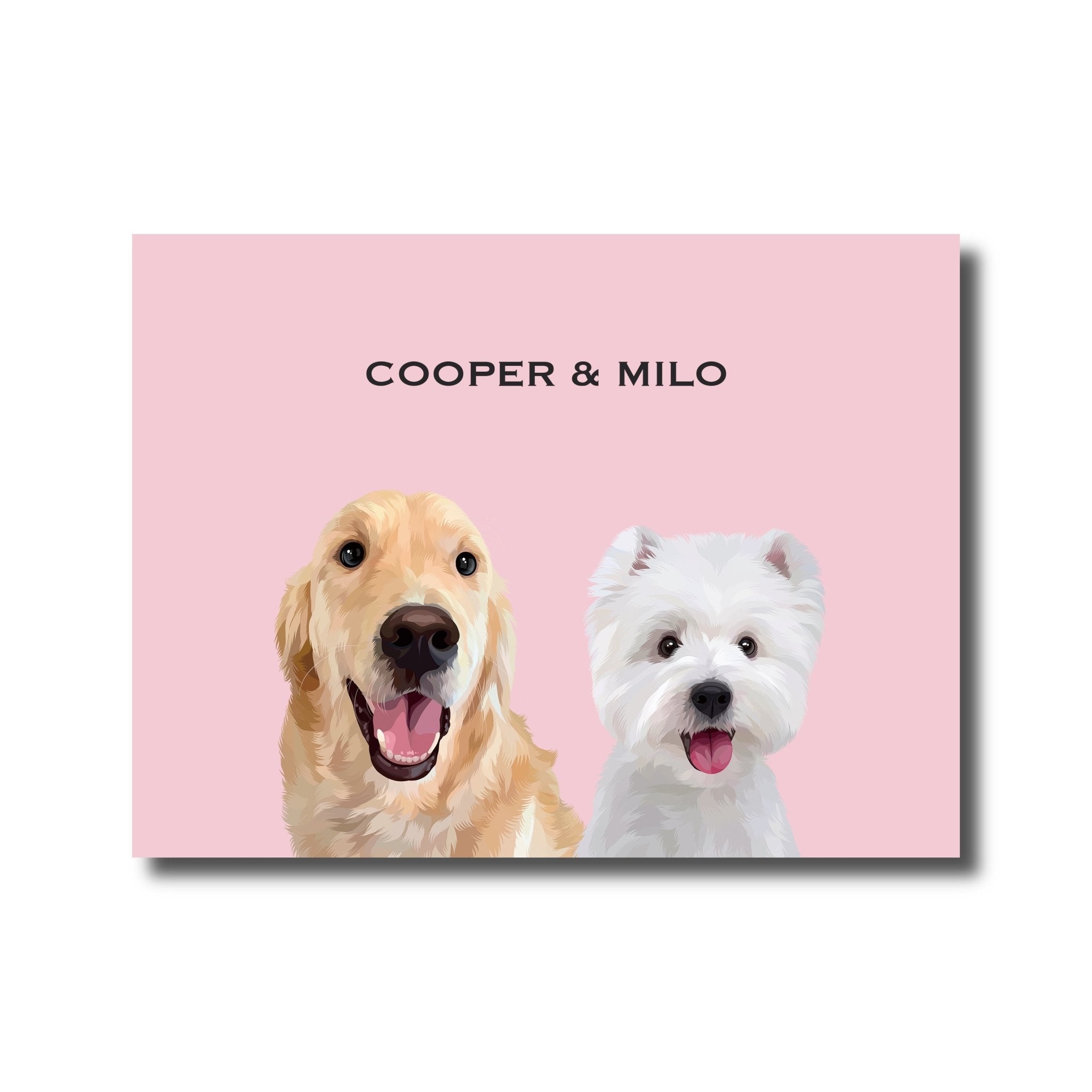 Custom Pet Portrait for Two Pets - MusaMonster