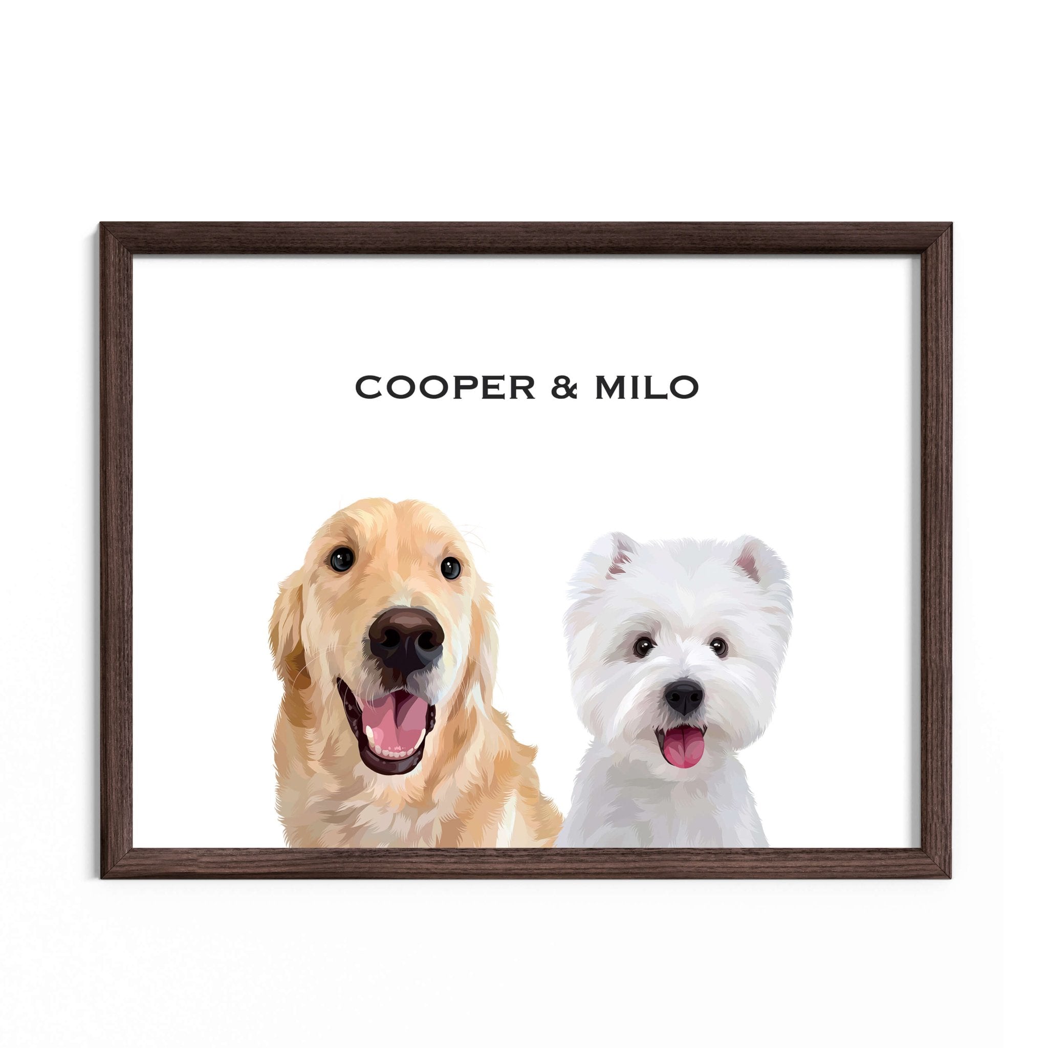 Custom Pet Portrait for Two Pets - MusaMonster