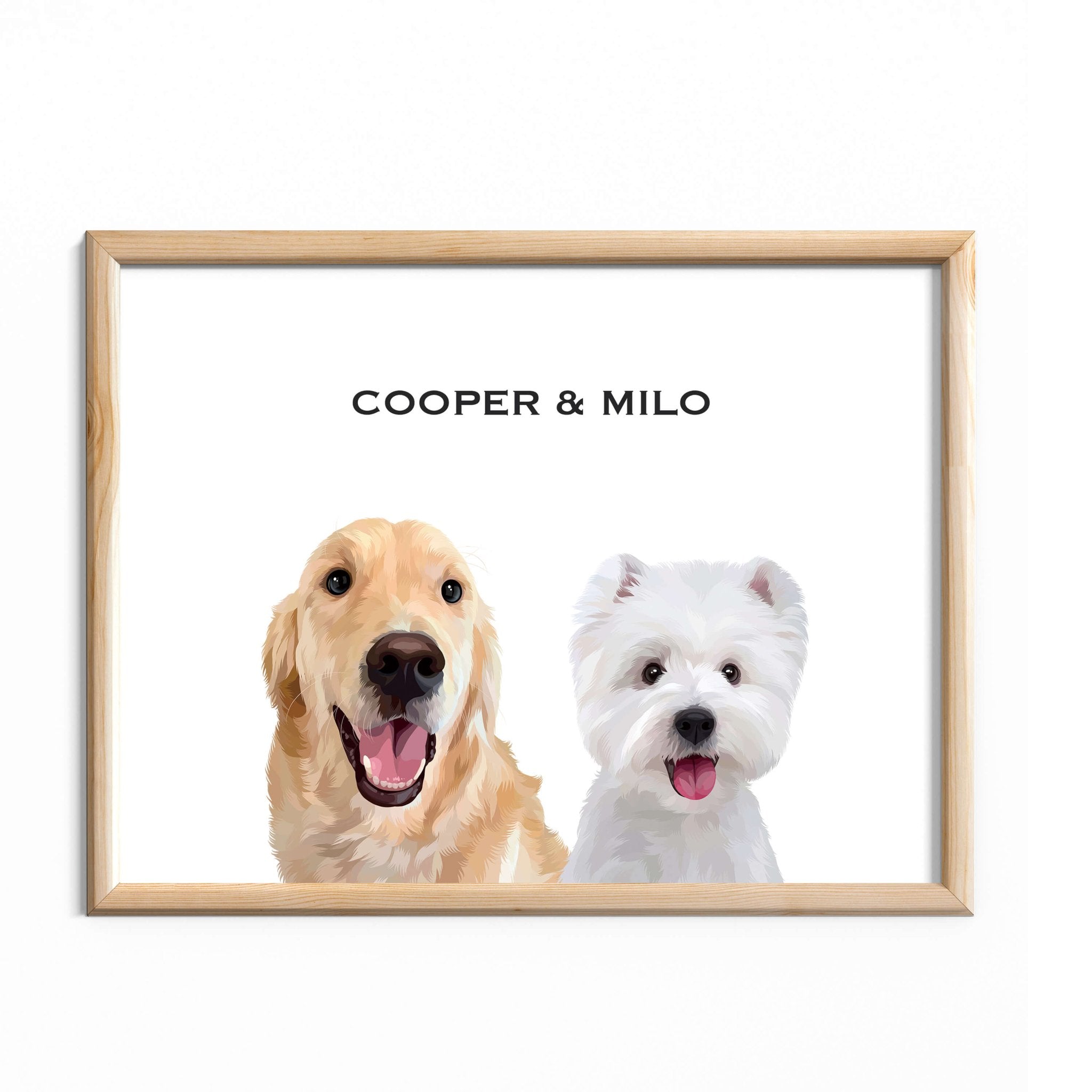 Custom Pet Portrait for Two Pets - MusaMonster