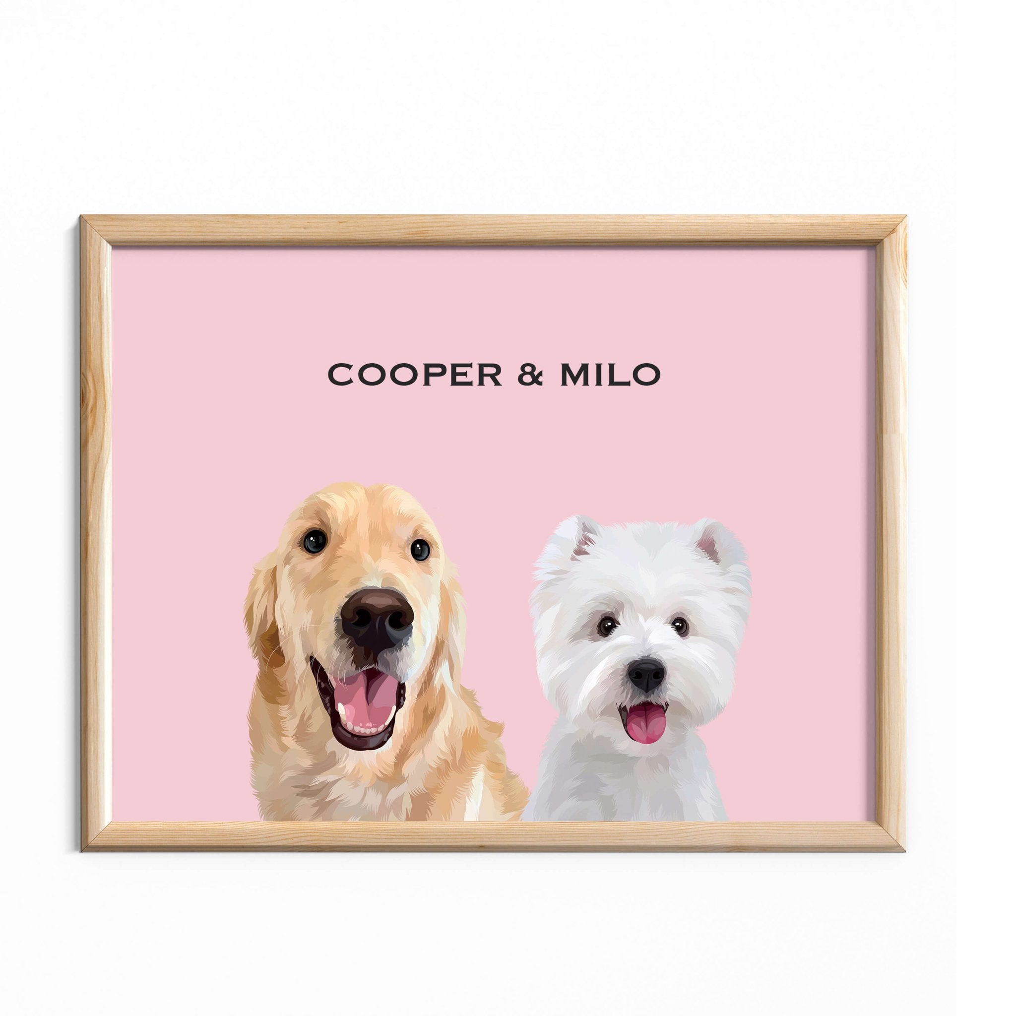 Custom Pet Portrait for Two Pets - MusaMonster