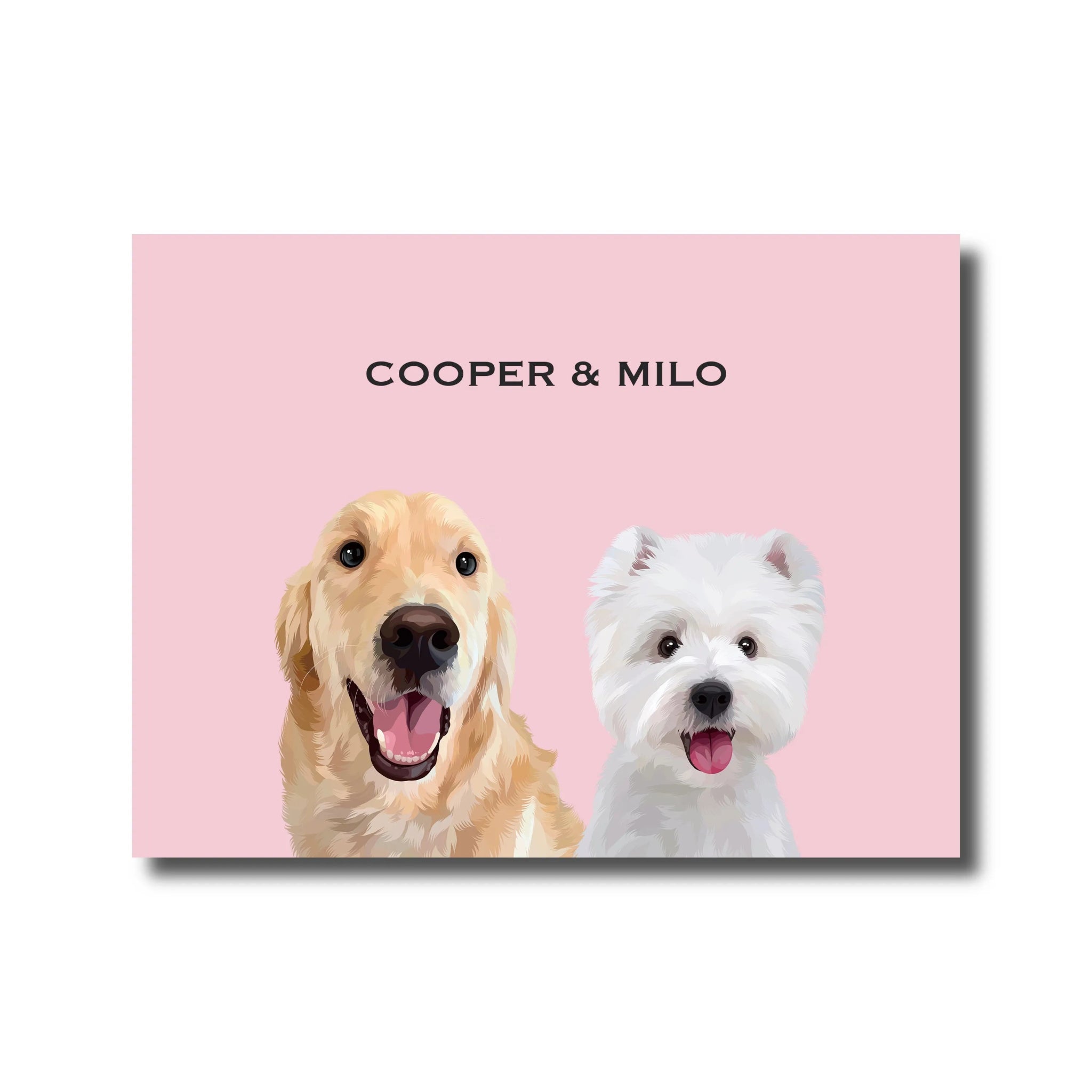 Custom Pet Portrait for Two Pets - MusaMonster