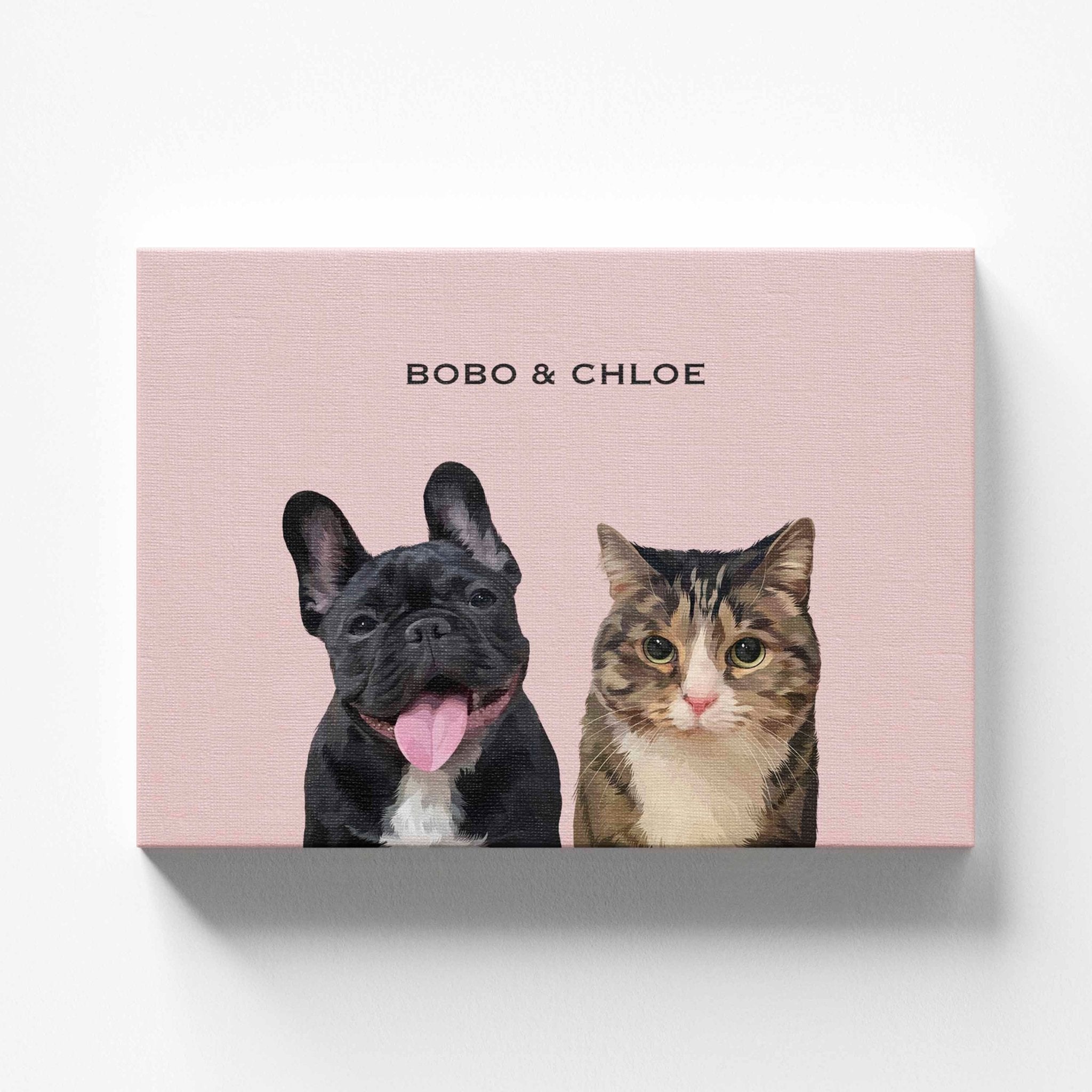 Custom Pet Portrait on Canvas for Two Pets - MusaMonster