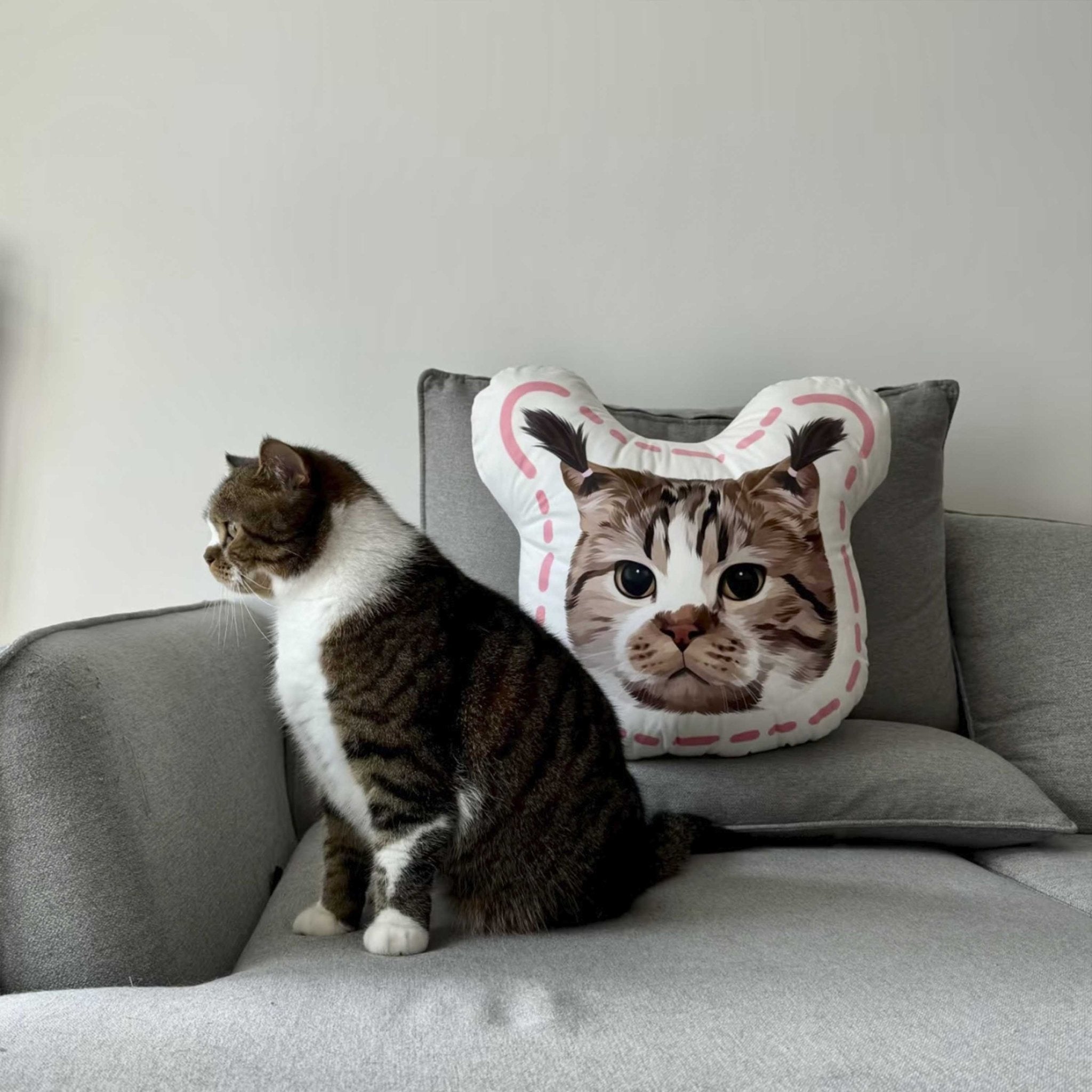 Custom Pet Portrait Shaped Pillow - MusaMonster